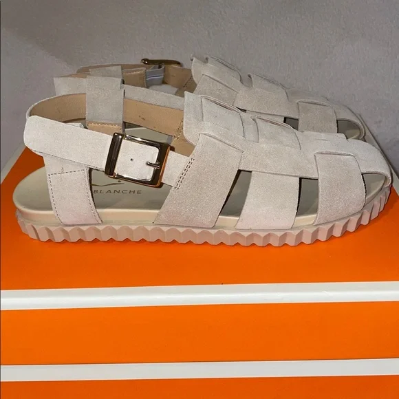 NWT VOILE BLANCHE ALICE Leather Sandals in Beige - Picture 9 of 14